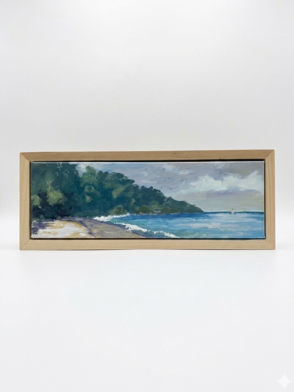 Original Artwork by Artist Susan Kelly Coastal Landscape “Lake Huron” 4”x12”